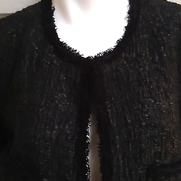 Zara Woman Black/Gray Distressed 4 Pocket Top Hook Lined Jacket. Sz Large. NWT - Picture 4 of 16